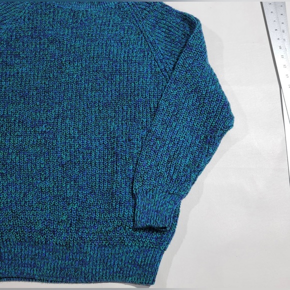 Vintage 70s 80s blue crewneck knit sweater - Picture 2 of 7